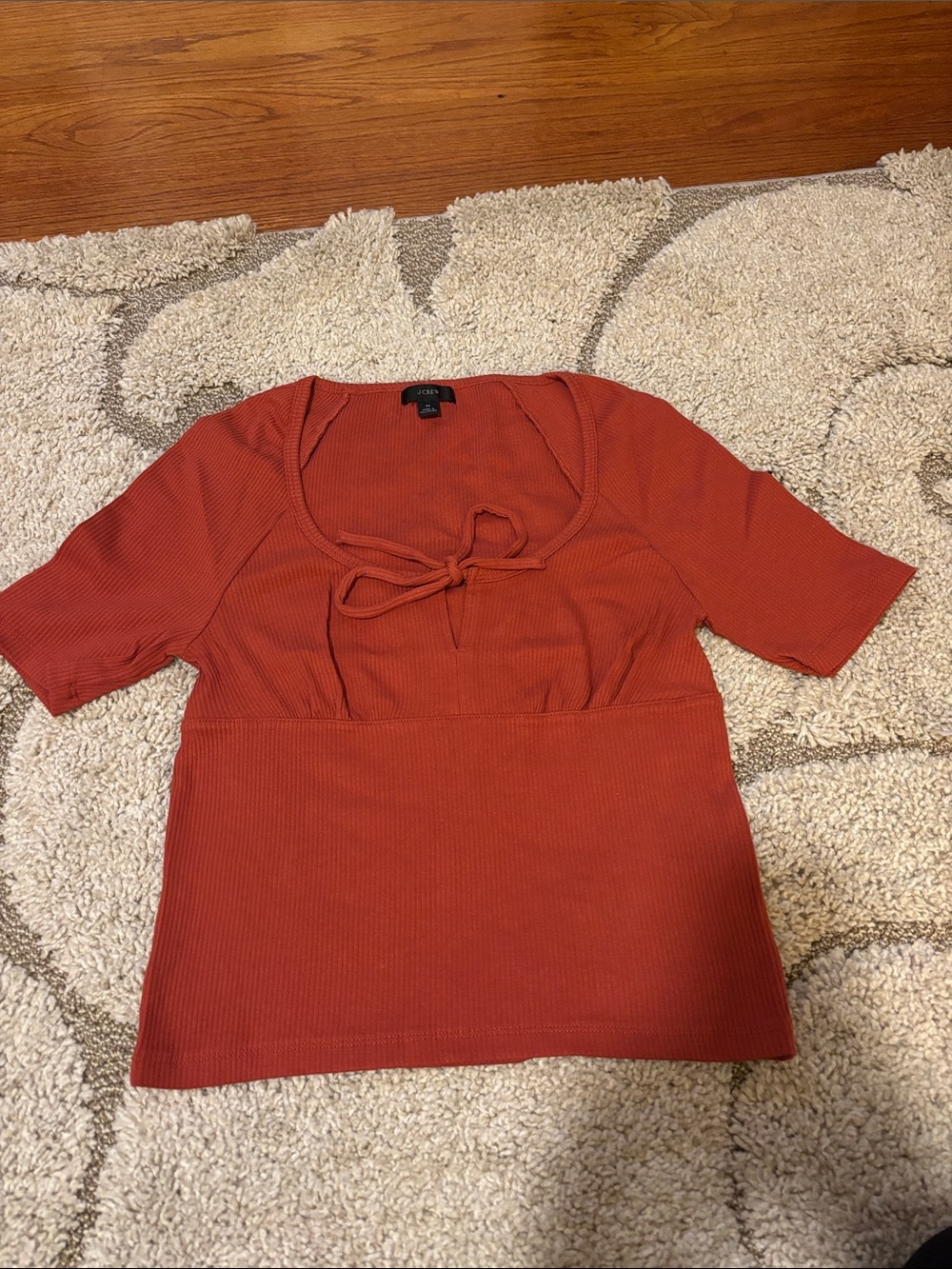 J. Crew Scoop-Neck Tie-Front Short Sleeve Top